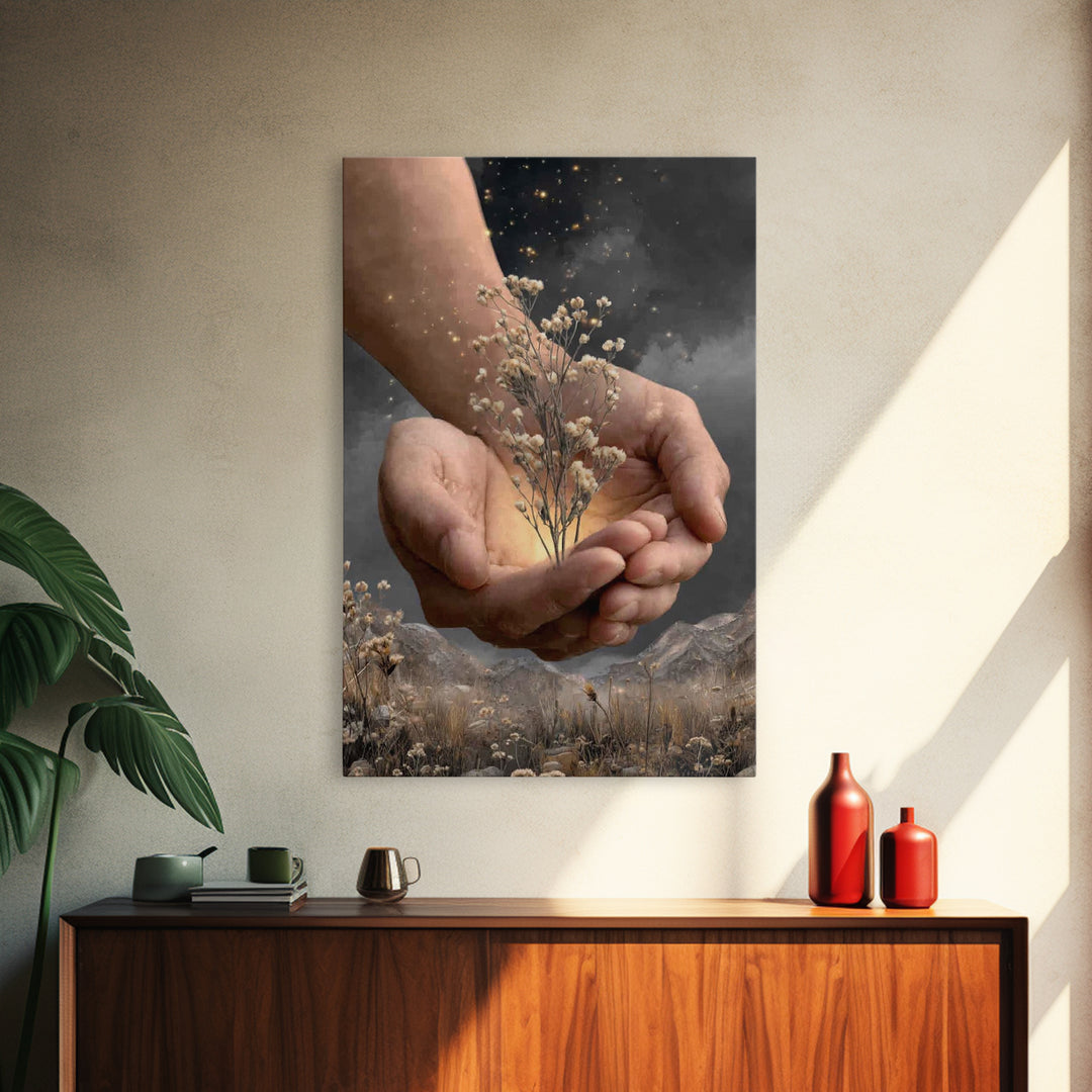 Bloom Of Mercy – Framed Canvas Print – Christian Art Canvas – Christian Wall Art – Modern Christian Art – Christian Gift Ideas – Jesus Art