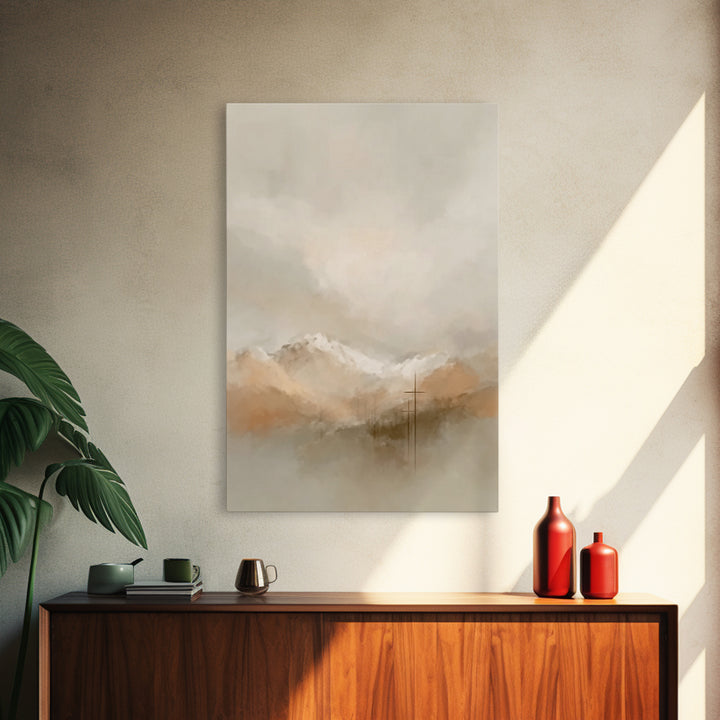 Cloudborne Mercy – Framed Canvas Print – Christian Wall Art – Christian Art Canvas – Blue Christian Art – Modern Christian Painting – Chris