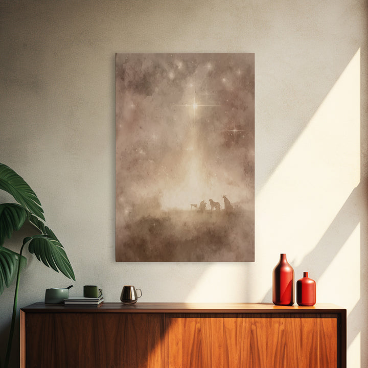 Holy Night Sky | Framed Canvas Print | Christian Wall Art | Christian Christmas Art | Christmas Art Prints | Christian Decor | Christmas Wa