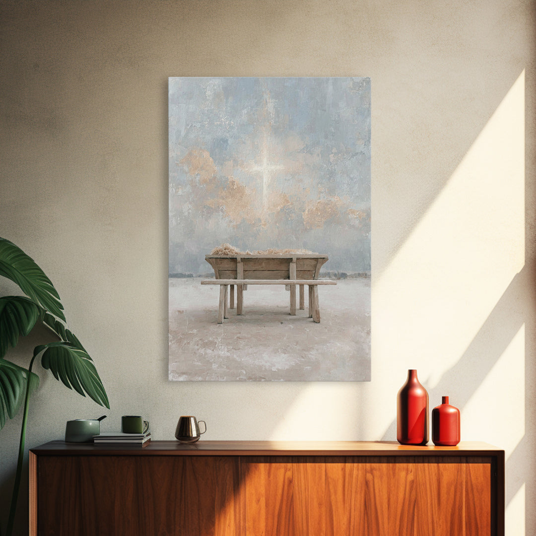 Divine Dawn Promise – Framed Canvas Print – Christmas Art – Christian Wall Art – Jesus Art – Christian Decor – Christian Art Canvas