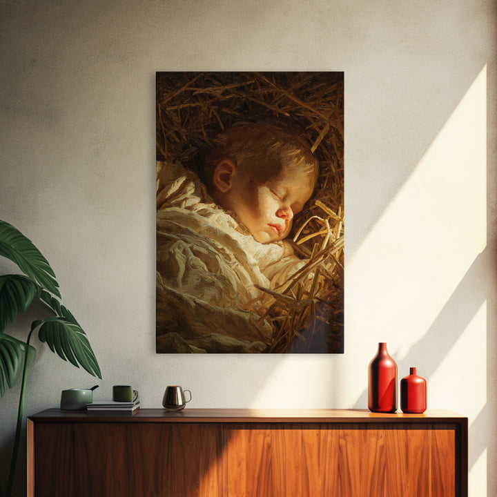 Holy Manger Peace – Framed Canvas Print – Christian Wall Art – Christian Art Canvas – Jesus Christmas Art – Christian Decor – Christian Art