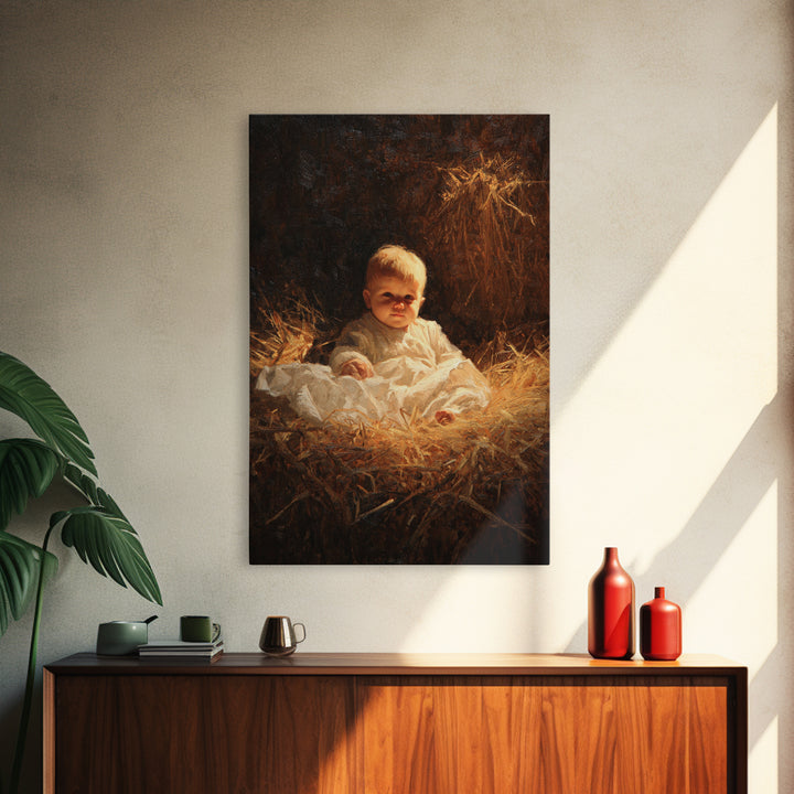 Blessed Child Radiance – Framed Canvas Print – Christian Wall Art – Christian Art Canvas – Jesus Painting – Christmas Art Work – Christian