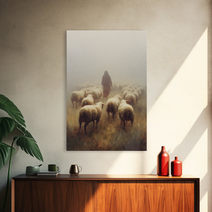 Fog Of Guidance | Framed Canvas Print | Christian Art Canvas | Christian Gift | Jesus Painting | Christian Wall Art | Moody Christmas Art