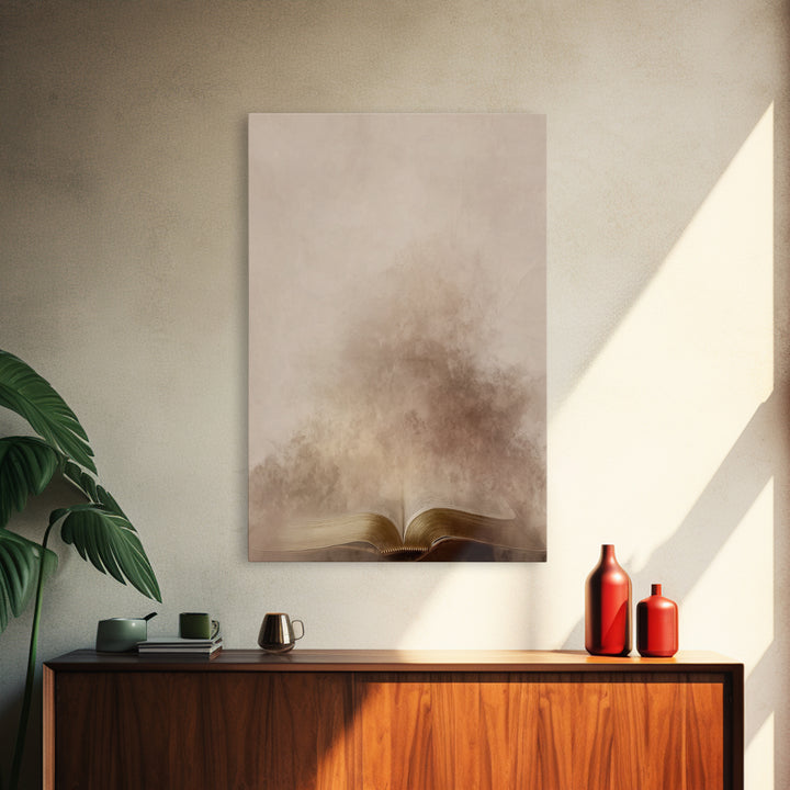 Holy Word Light – Framed Canvas Print – Christian Art Canvas – Christian Wall Art – Subtle Christian Art – Christian Art Work – Minimalist