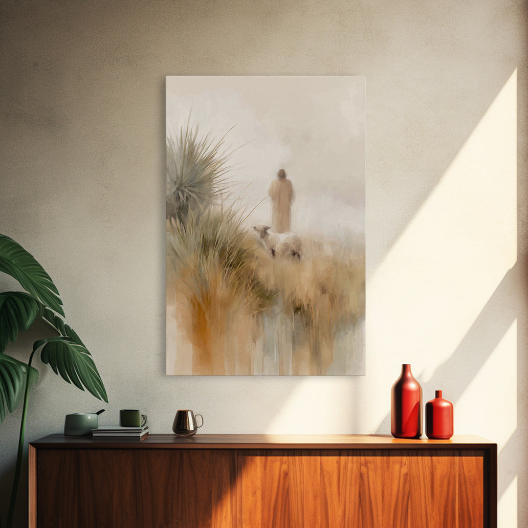 Horizons Of Mercy, Framed Canvas Print, Christian Wall Art, Modern Christian Art, Christian Art Canvas, Jesus Painting, Christian Decor