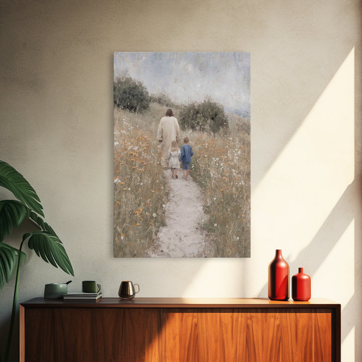 Garden Of Promise – Framed Canvas Print – Christian Wall Art – Christian Art Canvas – Jesus Painting – Modern Christian Art – Christian Gif