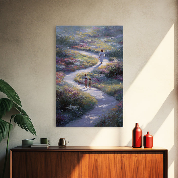 Path Of Peace – Framed Canvas Print – Christian Wall Art – Jesus Painting – Christian Art Canvas – Pastoral Scenery – Christian Decor For H