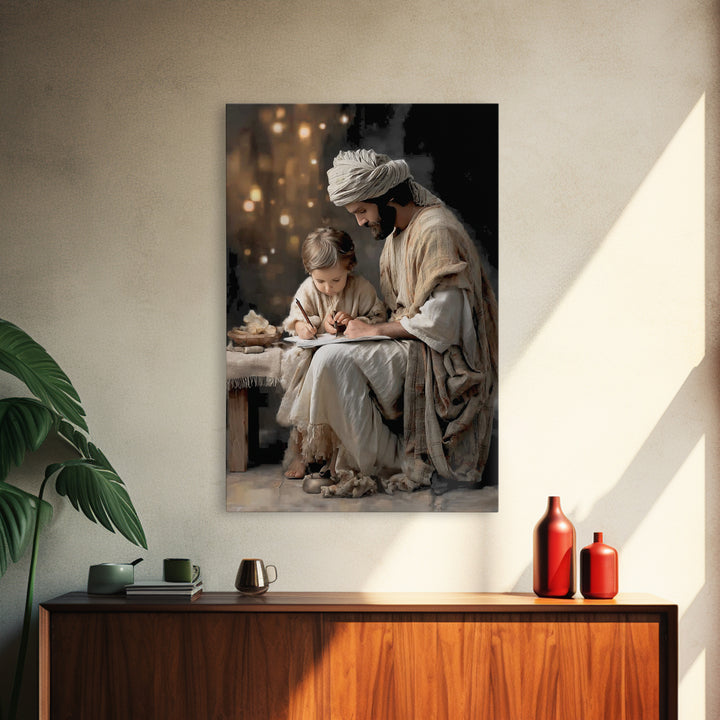 Guiding Wisdom – Framed Canvas Print – Christian Wall Art – Jesus Painting – Christian Art Canvas – Modern Christian Art – Christian Gift