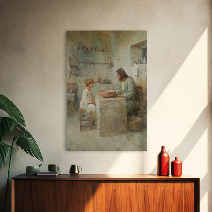 Warm Instruction – Framed Canvas Print – Christian Wall Art – Christian Art Canvas – Jesus Painting – Moody Christian Art – Christian Decor