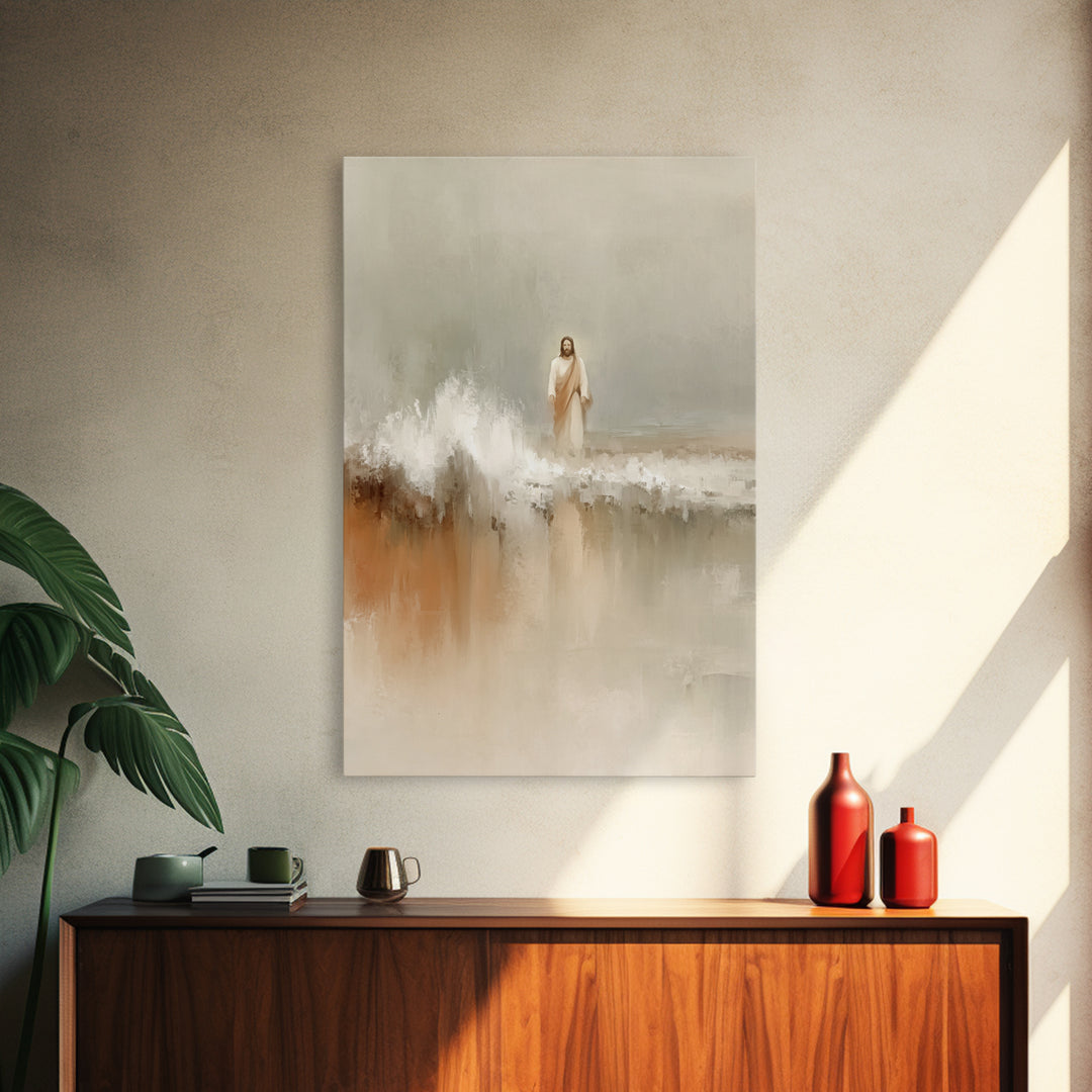 Waves Of Mercy | Framed Canvas Print | Jesus Painting | Christian Art Canvas | Christian Christmas Art | Modern Christian Art | Christian D