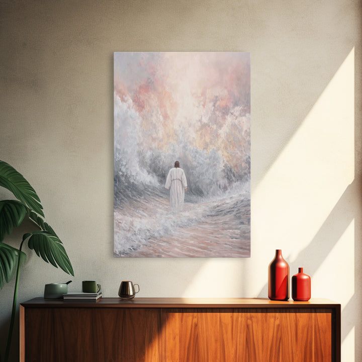 Light Of The Deep – Framed Canvas Print – Christian Art Painting – Jesus Wall Art – Christian Christmas Decorations – Abstract Christian Ar