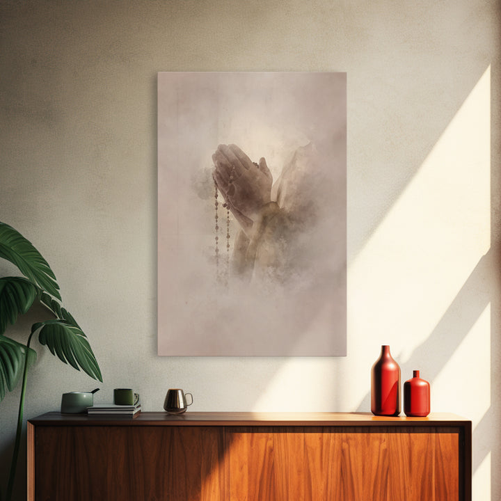Hands Of Mercy – Framed Canvas Print – Christian Wall Art – Christian Art Canvas – Christian Painting – Christian Decor – Christmas Art