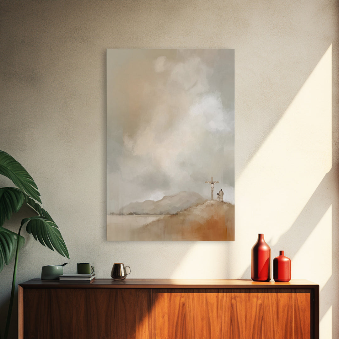 The Hill of Mercy – Framed Canvas Print – Christian Wall Art – Jesus Painting – Christian Art Canvas – Vintage Christian Art – Christian Gi