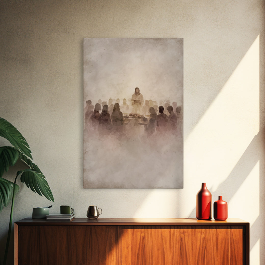 Table of Fellowship – Framed Canvas Print – Christian Wall Art – Christian Art Canvas – Jesus Painting – Modern Christian Art – Christian G
