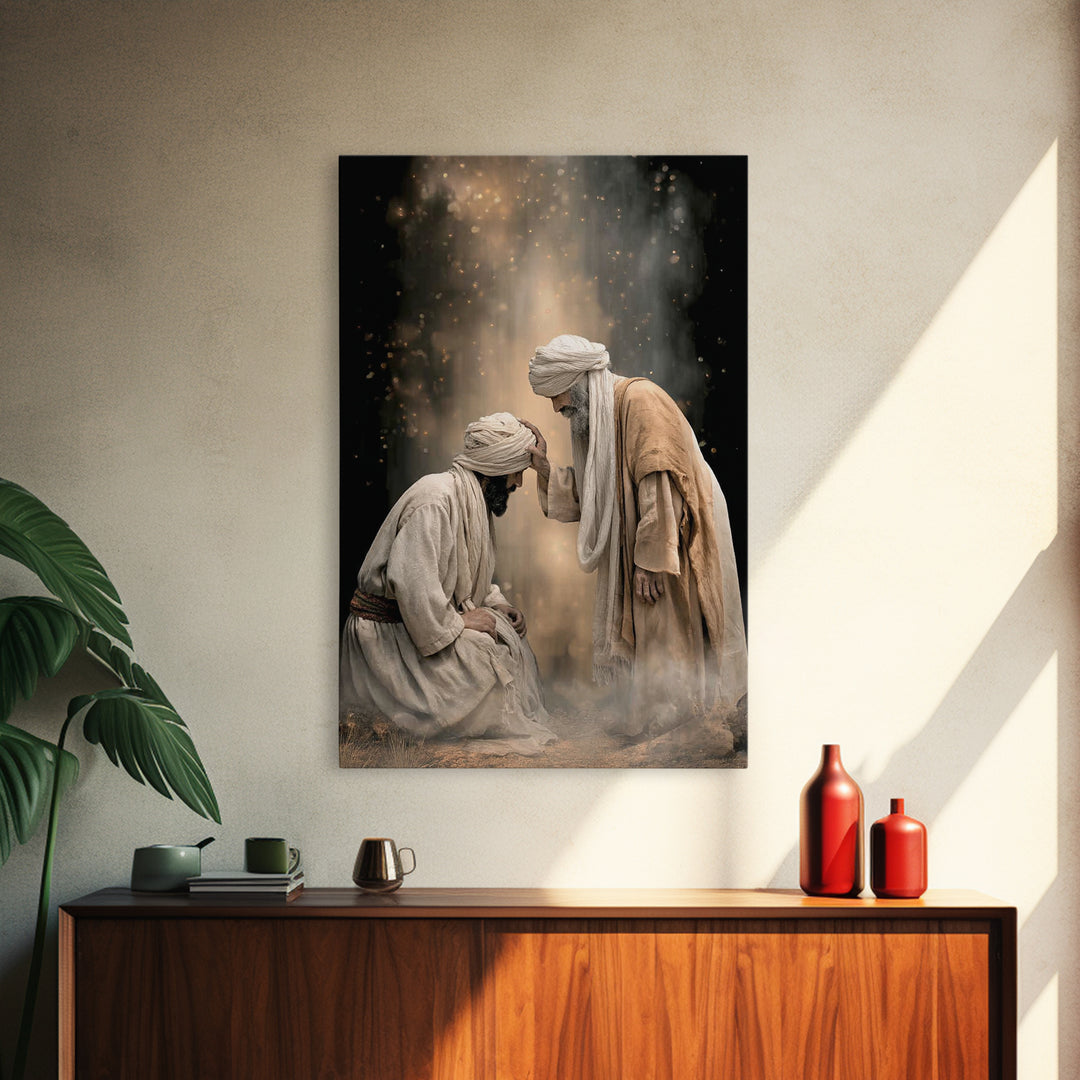 Anointed Moment | Framed Canvas Print | Christian Art Painting | Christian Wall Art | Unique Christian Art | Jesus Canvas Art | Christian G