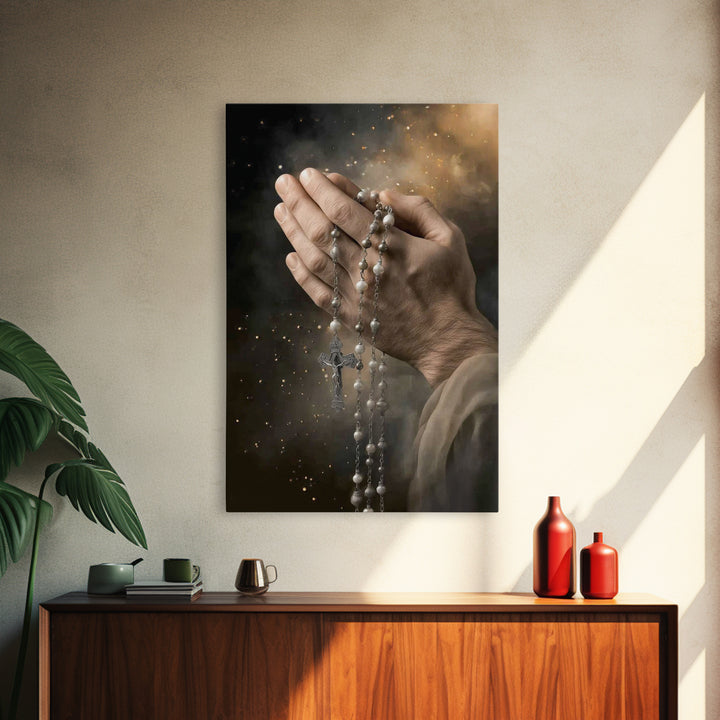 Faithful Devotion – Framed Canvas Print – Christian Wall Art – Christian Art Canvas – Christian Painting – Christian Decor – Christmas Art