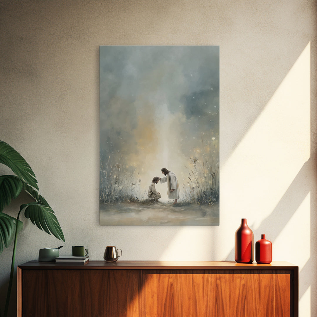 Light of Renewal – Framed Canvas Print – Christian Wall Art – Jesus Art Canvas – Christian Painting – Subtle Christian Art – Christian Home