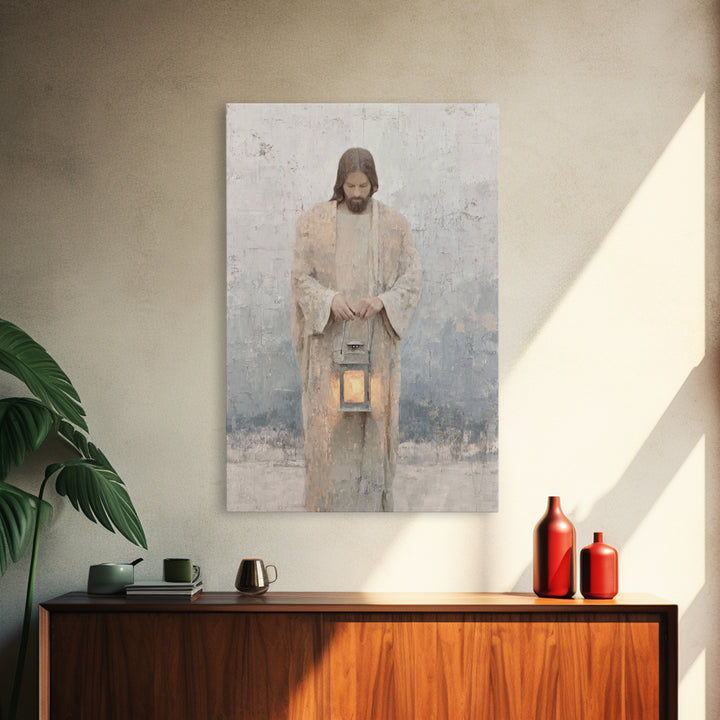 Lantern of Peace – Framed Canvas Print – Christian Decor – Christian Art Canvas – Jesus Painting – Christian Art Print – Christian Wall Art