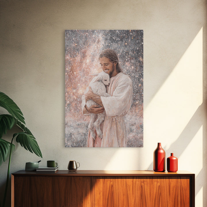 Radiant Shepherd Love – Framed Canvas Print – Christian Wall Art – Christian Art Print – Jesus Painting – Christian Art Canvas – Christian