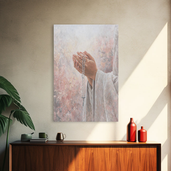 Sacred Offering – Framed Canvas Print – Christian Wall Art – Christian Art Canvas – Christian Painting – Christmas Art – Christian Decor