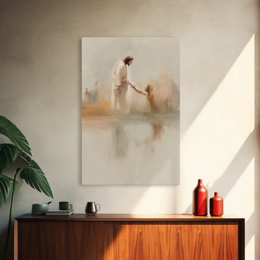 River Of Mercy – Framed Canvas Print – Christian Wall Art – Jesus Painting – Christian Art Canvas – Unique Christian Art – Christian Decor
