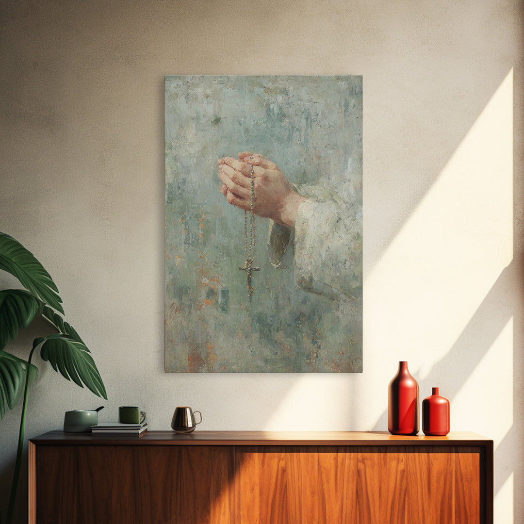 Blessed Stillness – Framed Canvas Print – Christian Art Canvas – Christian Wall Art – Christian Painting – Christian Decor – Christmas Art