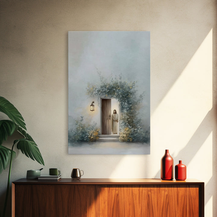 gentle Dawn Welcome | Framed Canvas Print | Christian Art Canvas | Jesus Art Print | Modern Christian Art | Christian Wall Art | Christian