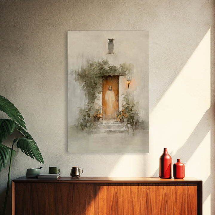 Warm Lantern Promise | Framed Canvas Print | Christian Wall Art | Christian Art Canvas | Jesus Painting | Unique Christian Art | Christian