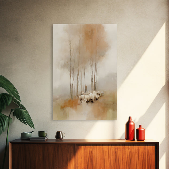 Shepherd’s Quiet Path, Framed Canvas Print, Christian Wall Art, Christian Art Canvas, Pastoral Scenery, Christian Art Work, Christian Gift