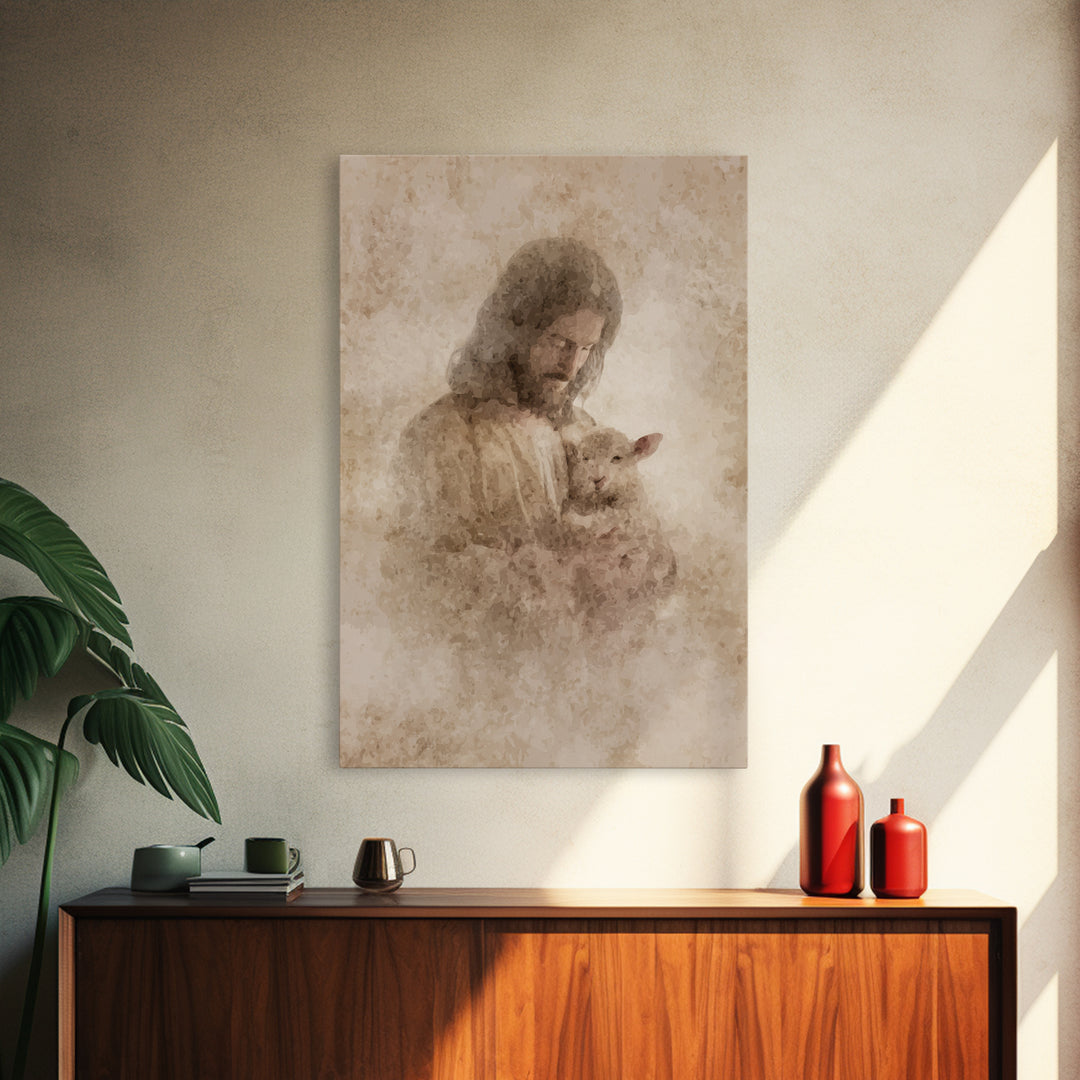 Fields Of Gentle Grace – Framed Canvas Print – Christian Wall Art – Jesus Painting – Christian Art Canvas – Christian Gift – Christmas Art