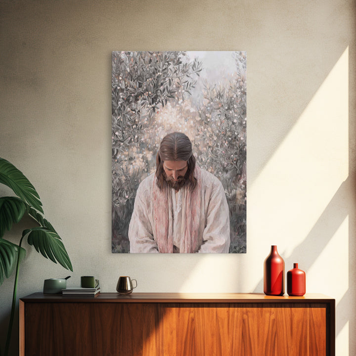 Risen Light Path, Framed Canvas Print, Christian Christmas Art, Jesus Painting, Christian Wall Art, Christmas Art Prints, Christian Art Can