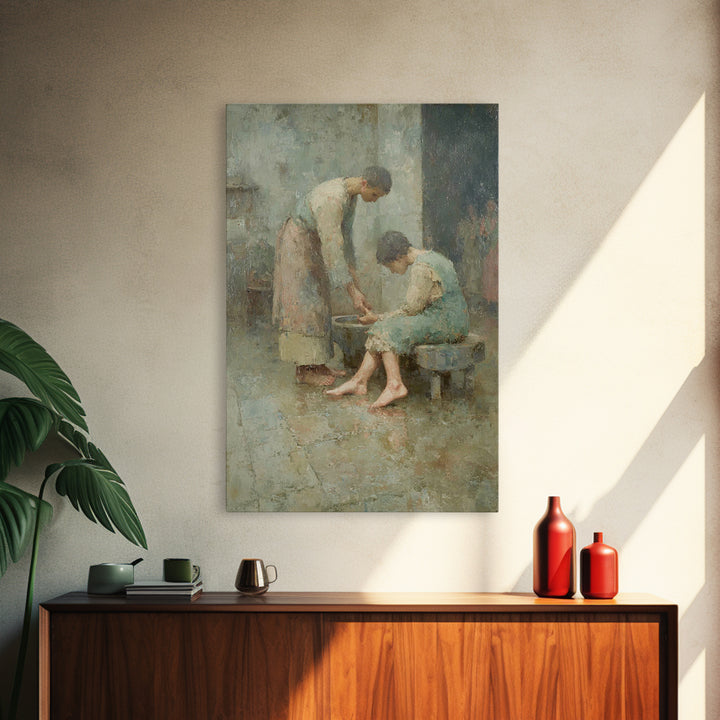 Servant’s Grace – Framed Canvas Print – Christian Wall Art – Christian Art Canvas – Christian Painting – Vintage Christian Art – Christian