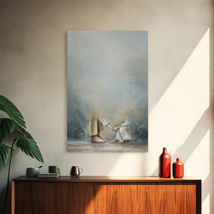 Humble Light – Framed Canvas Print – Christian Art Canvas – Christian Wall Art – Christian Painting – Christian Decor – Subtle Christian Ar