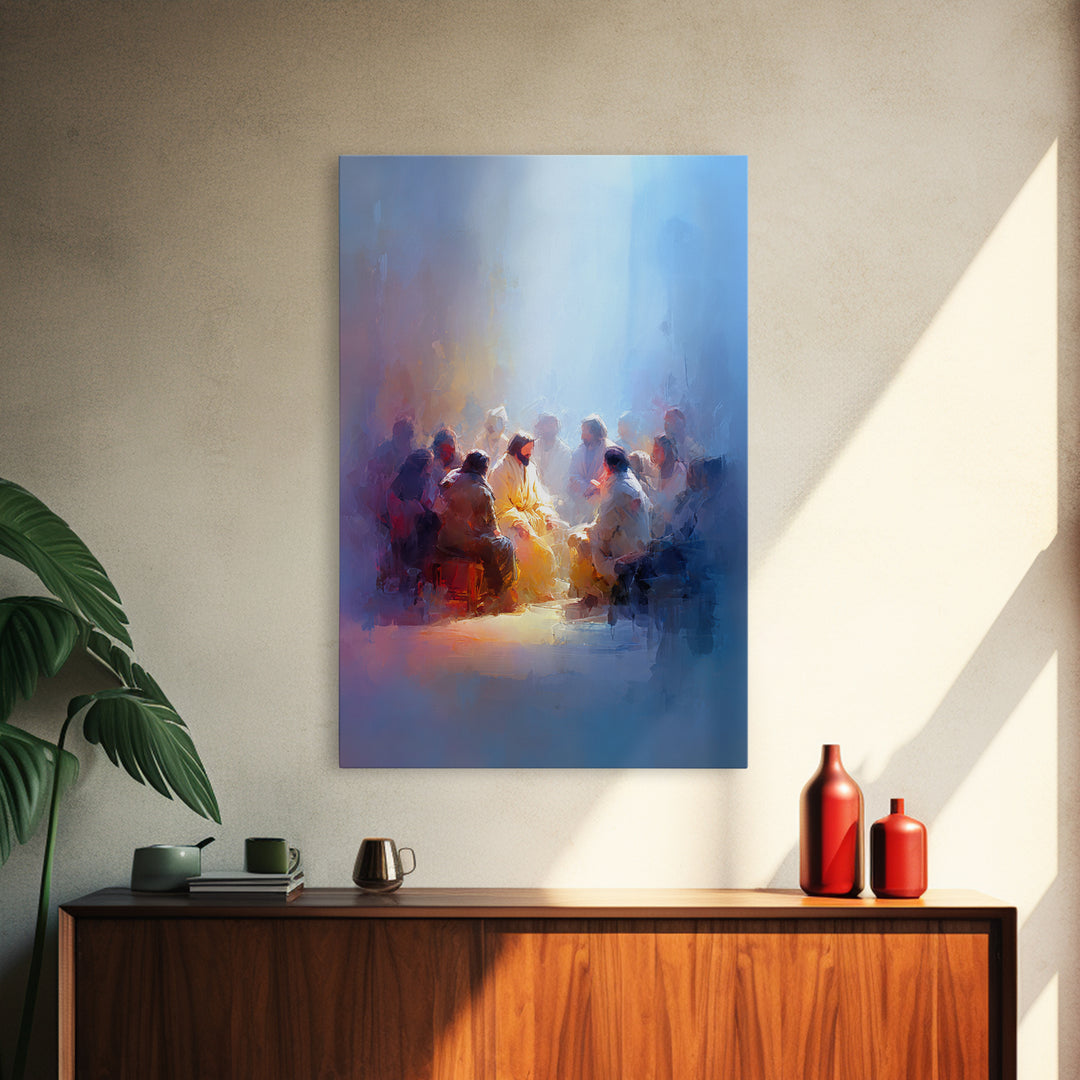 Radiant Fellowship, Framed Canvas Print, Christian Art Canvas, Christian Wall Art, Jesus Painting, Christian Gift Ideas, Large Christian Ar