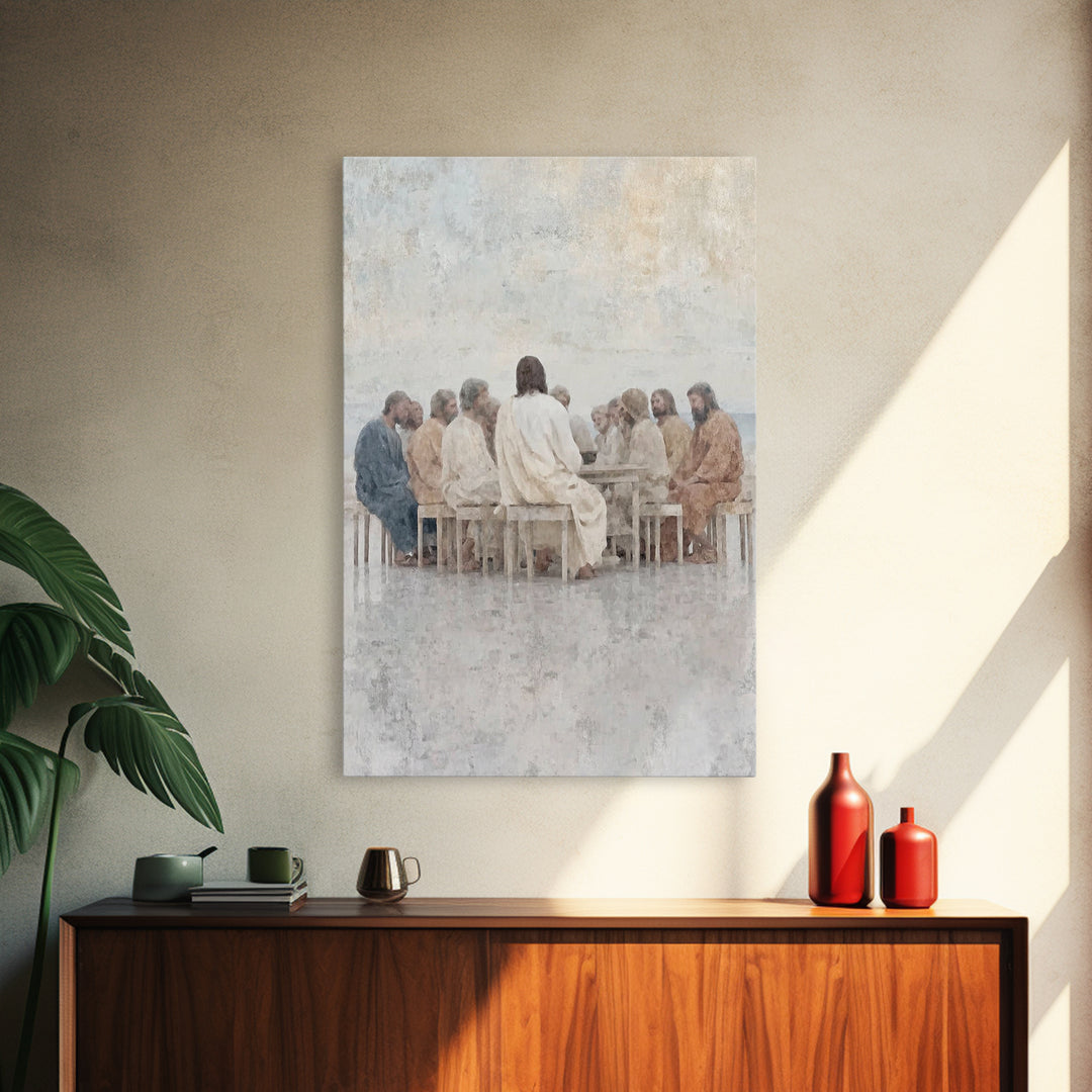 Circle Of Teaching, Framed Canvas Print, Christian Art Canvas, Jesus Painting, Christian Wall Art, Modern Christian Art, Christian Gift