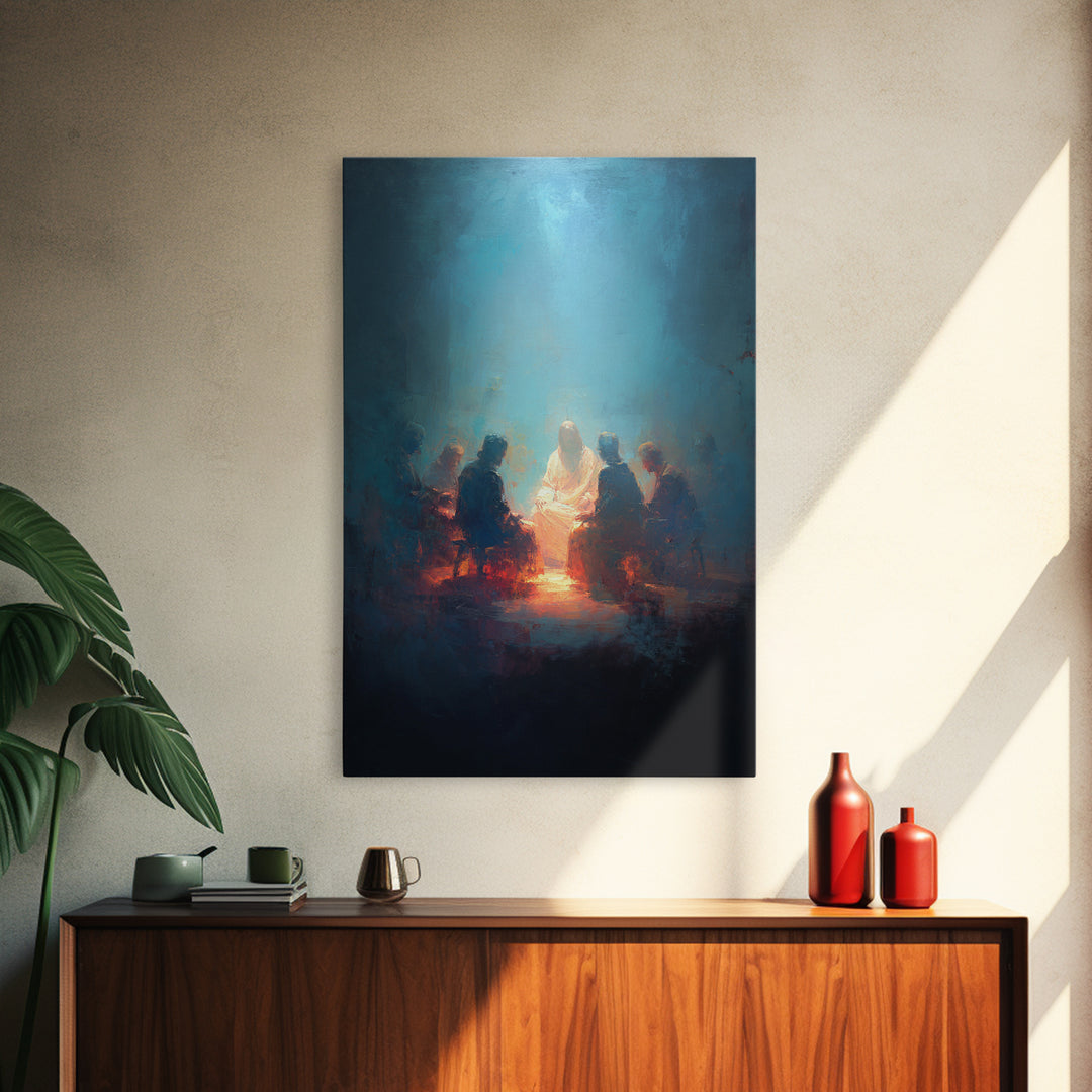 Light Of Wisdom – Framed Canvas Print – Christian Art – Jesus Painting – Christian Art Canvas – Moody Christian Art – Christian Wall Art