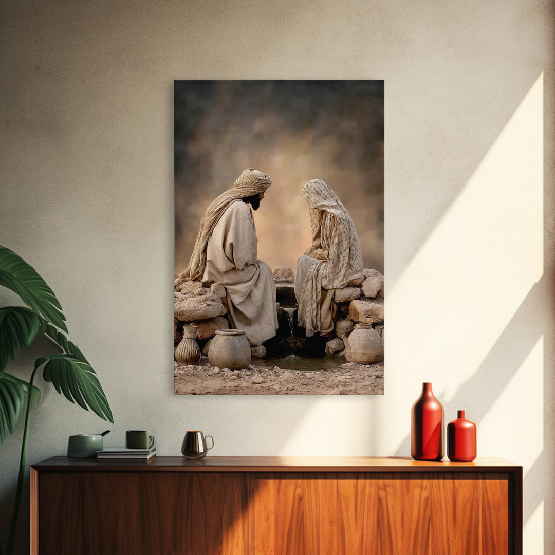 Well Of Mercy, Framed Canvas Print, Christian Art, Jesus Painting, Christian Wall Art, Christian Art Canvas, Christian Gift Ideas