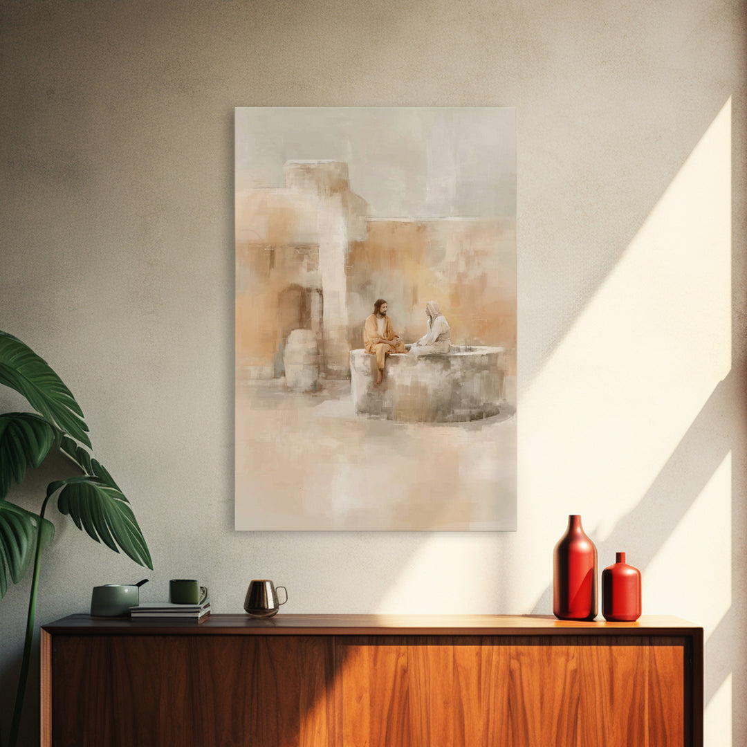 Desert Well Grace, Framed Canvas Print, Jesus Painting, Christian Wall Art, Christian Art Canvas, Christian Art, Christian Gift Ideas