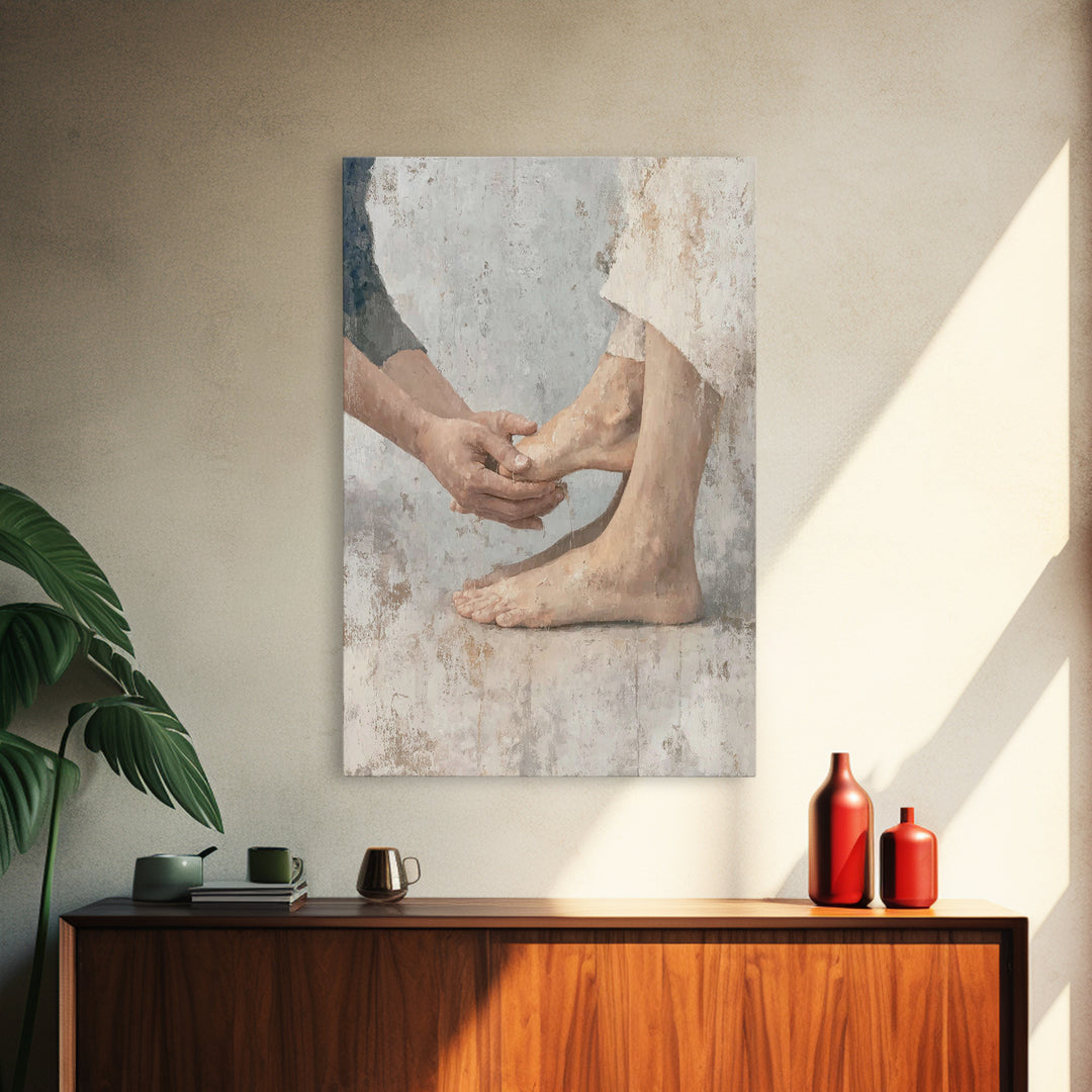 Cleansing Mercy – Framed Canvas Print – Christian Art Canvas – Christian Wall Art – Christian Painting – Vintage Christian Art – Christian