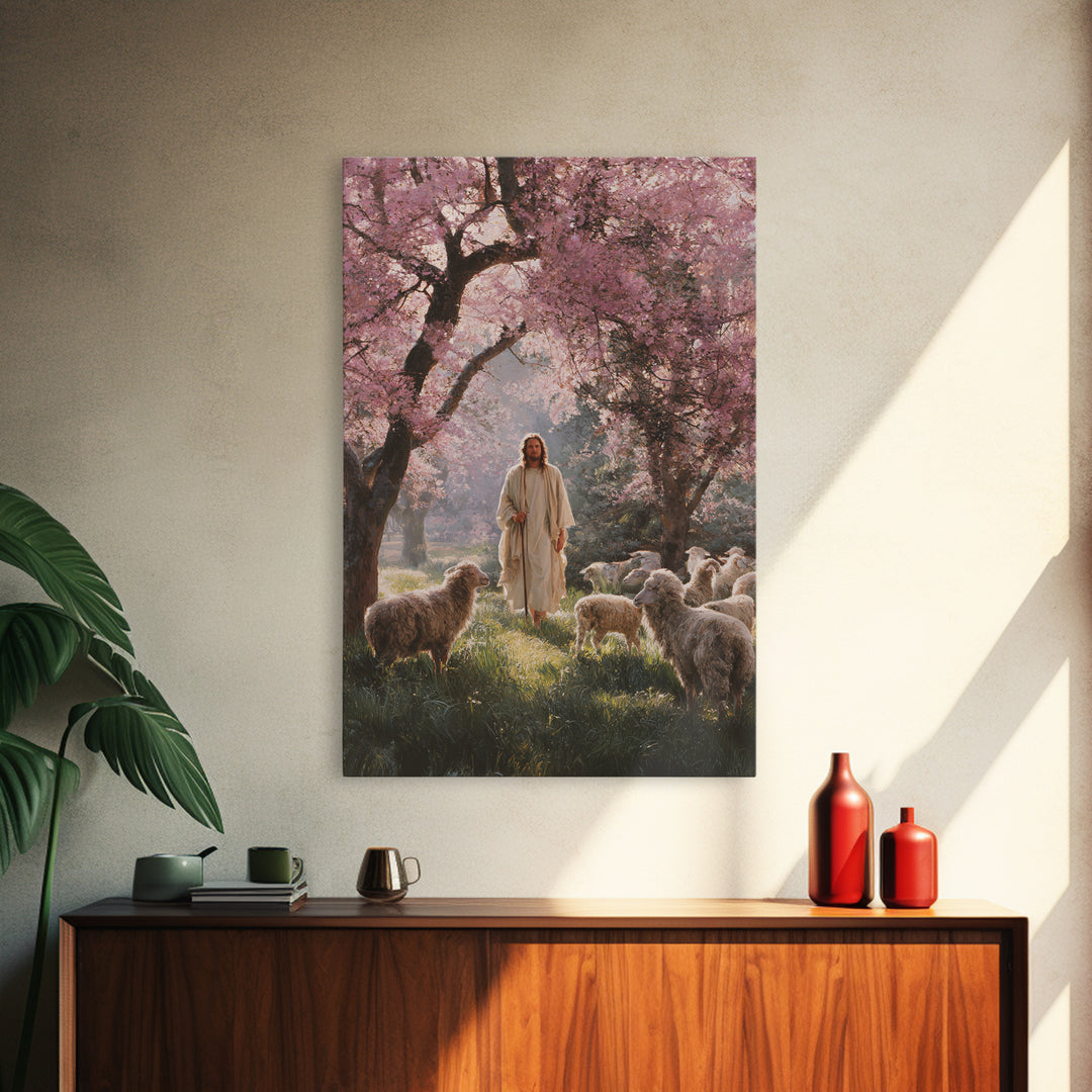 Blossoms Of Mercy – Framed Canvas Print – Christian Wall Art – Jesus Painting – Christian Art Canvas – Christian Decor – Large Christian Ar