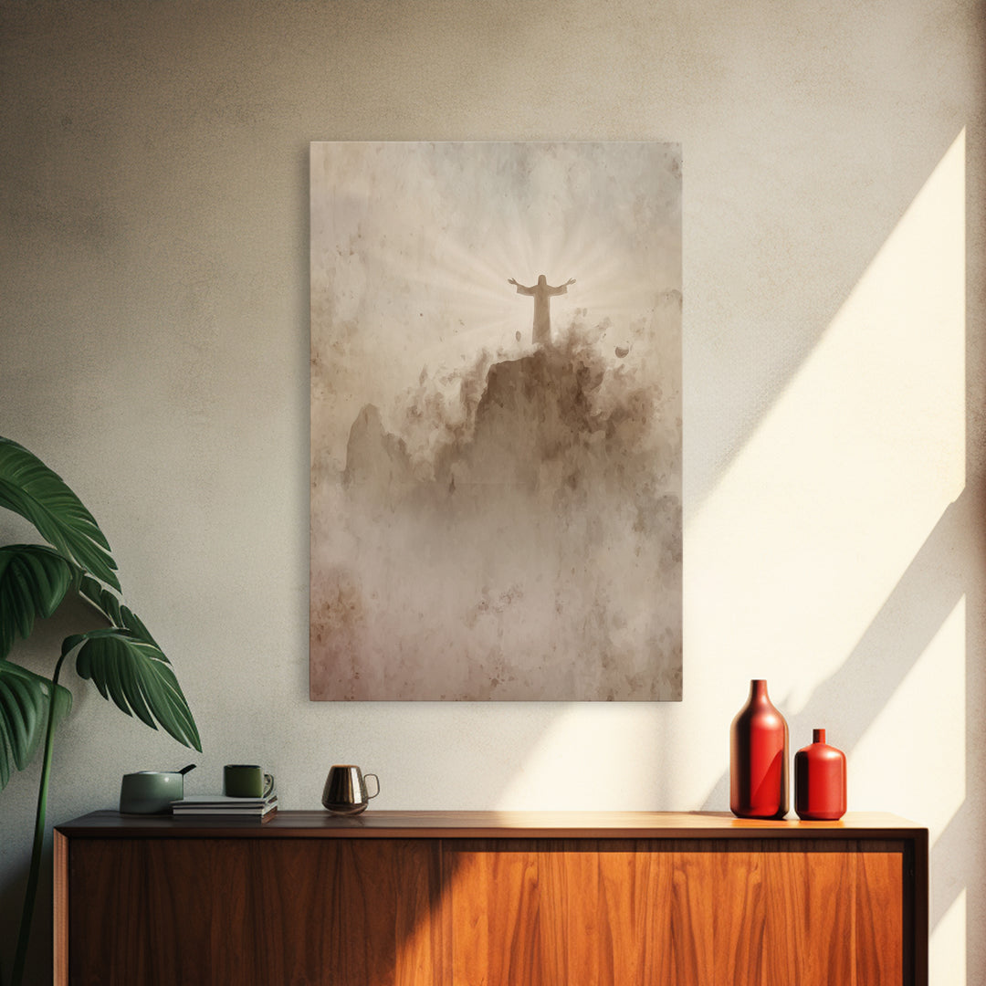 Radiant Mountain Blessing – Framed Canvas Print – Christian Wall Art – Christian Art Canvas – Jesus Painting – Christian Art – Christian De