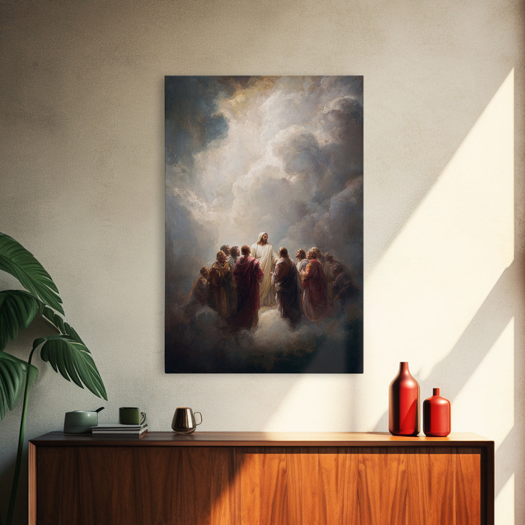 Heavenly Gathering | Framed Canvas Print | Christian Art Canvas | Christian Wall Art | Jesus Painting | Christian Art | Christian Decor | L