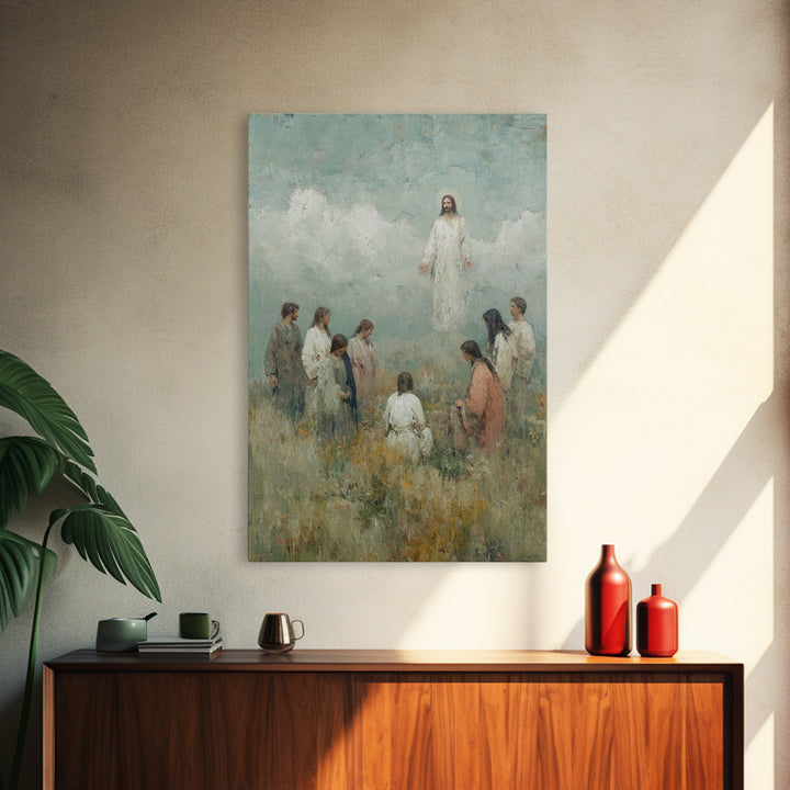Cloudrise Communion, Framed Canvas Print, Christian Wall Art, Christian Art Canvas, Jesus Painting, Christian Art, Christian Decor, Subtle