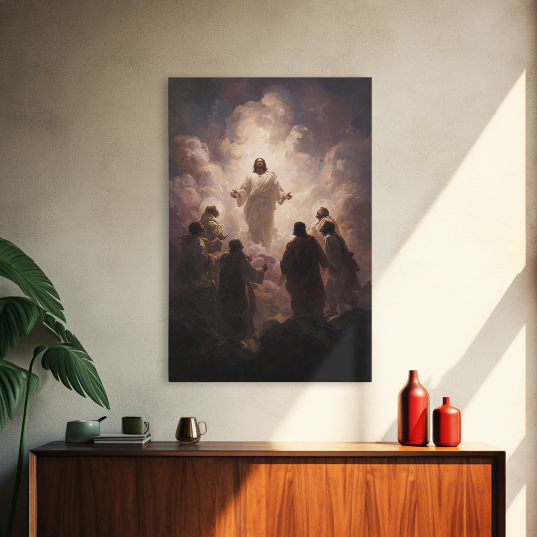 Risen Light Circle | Framed Canvas Print | Christian Art Canvas | Christian Wall Art | Jesus Painting | Christian Art | Christian Decor | C