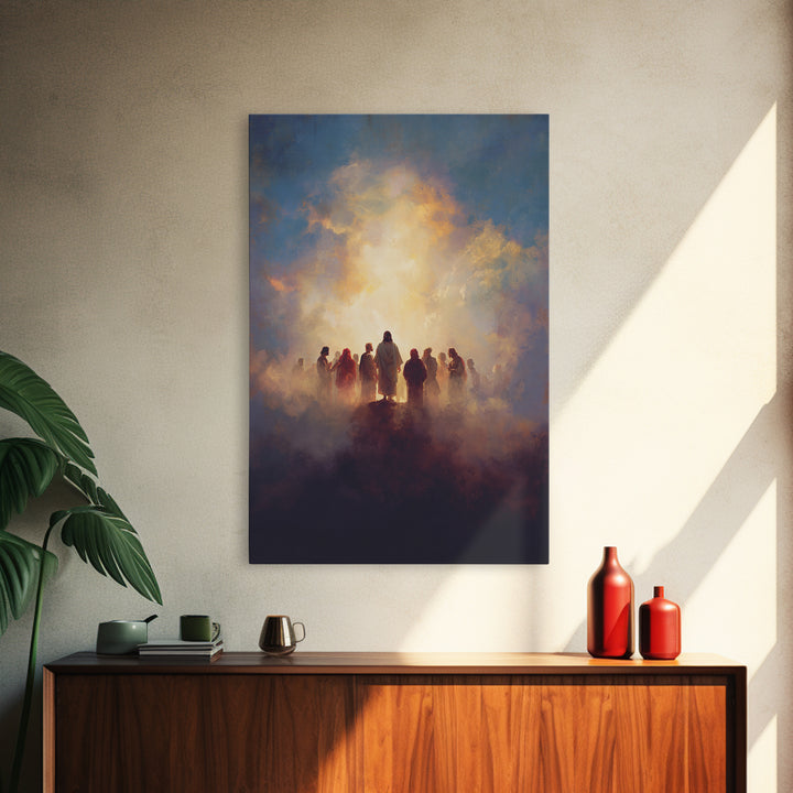 Sacred Supper Cloud – Framed Canvas Print – Christian Art Canvas – Christian Wall Art – Christian Art – Jesus Painting – Christian Decor –