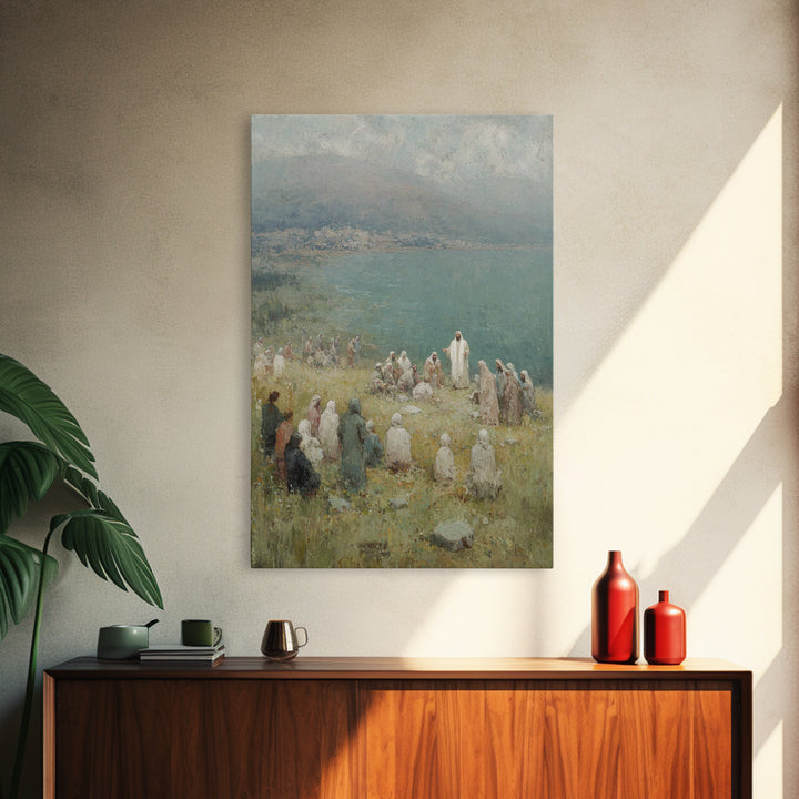 Sermon By The Sea – Framed Canvas Print – Christian Wall Art – Christian Art Canvas – Jesus Painting – Christian Art – Christian Decor – Su