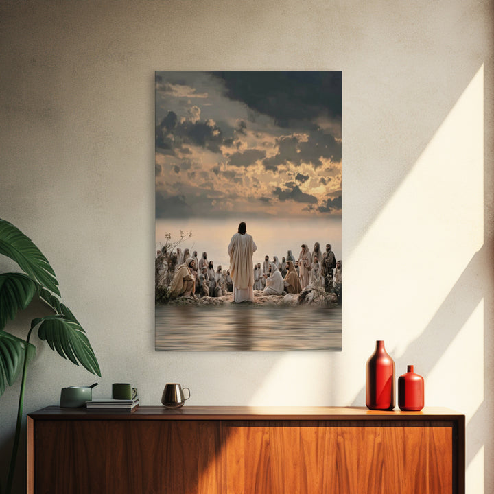 Twilight Discourse | Framed Canvas Print | Christian Art Canvas | Christian Wall Art | Jesus Painting | Christian Christmas Art | Modern Ch