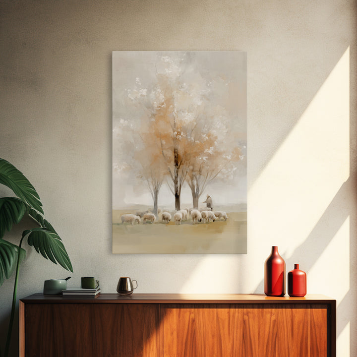 Blossom Field Grace, Framed Canvas Print, Christian Wall Art, Christian Art Canvas, Subtle Christian Art, Jesus Painting, Christian Decor F