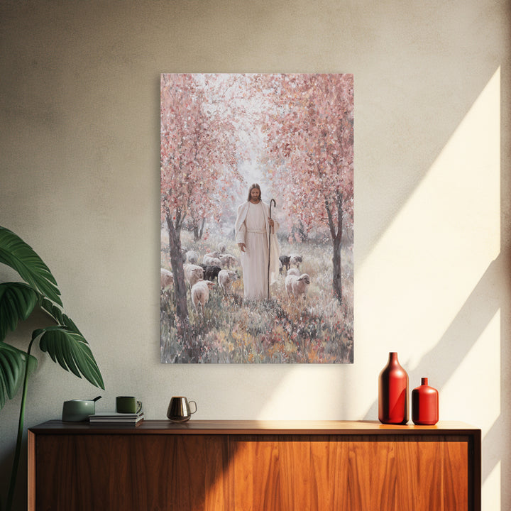 Garden Of Mercy, Framed Canvas Print, Christian Art Canvas, Christian Wall Art, Jesus Painting, Large Christian Painting, Christian Decor,