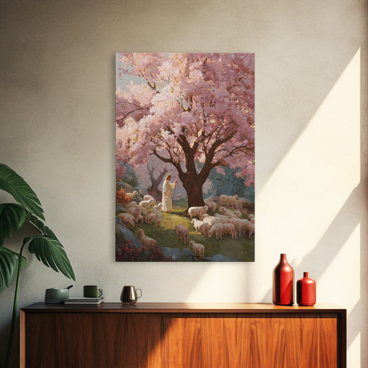 Blossoms Of Mercy – Framed Canvas Print – Christian Wall Art – Jesus Painting – Christian Art Canvas – Large Christian Painting – Christian